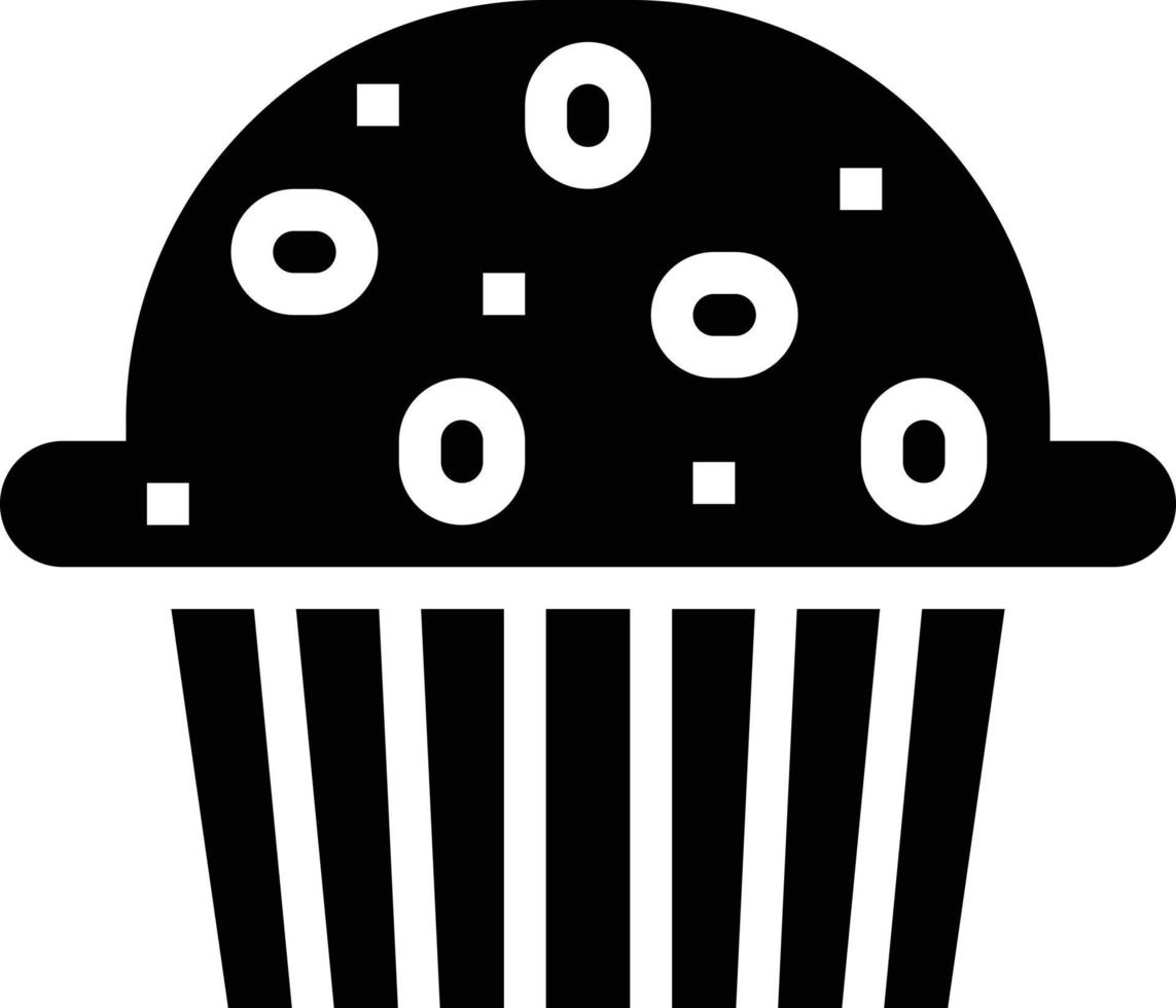 muffin postre café restaurante - icono sólido vector