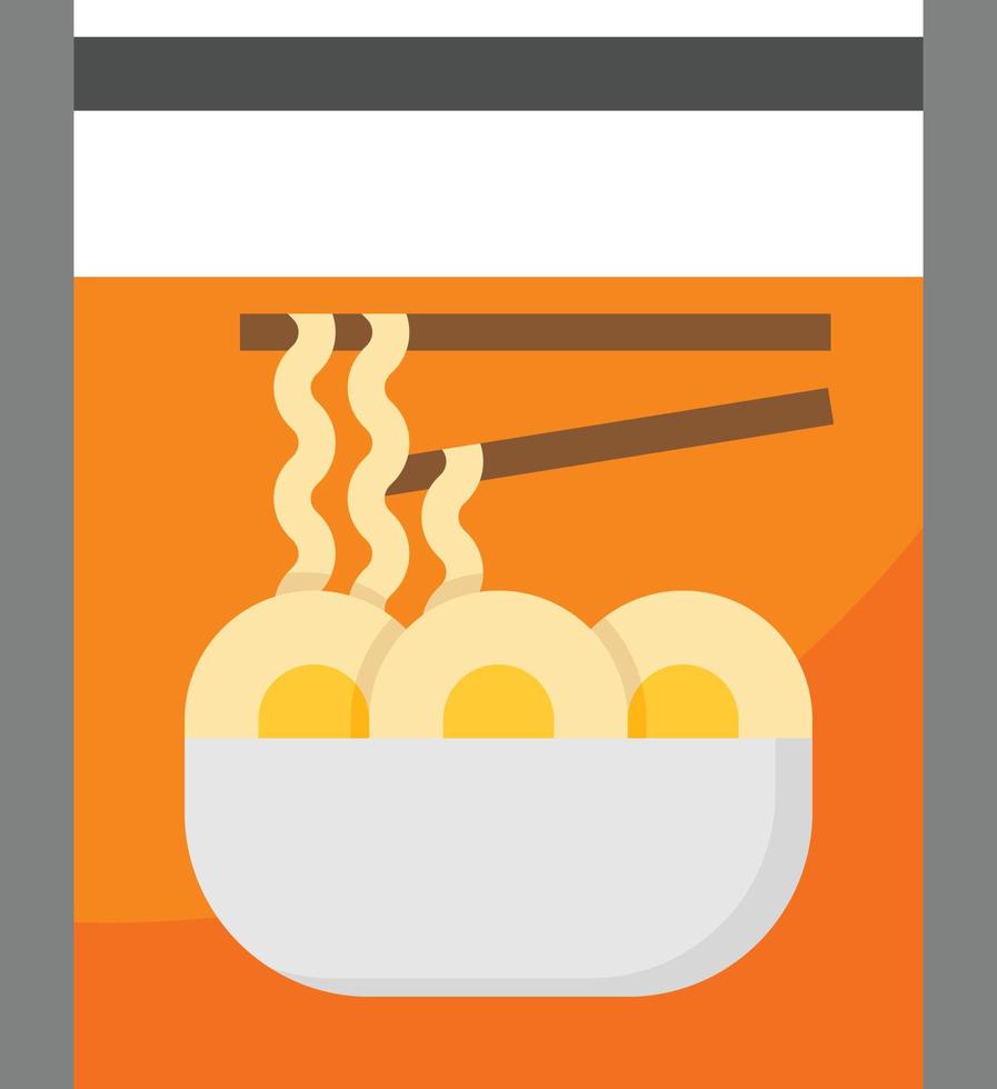 entrega de comida de ramen de caja de fideos - icono plano vector