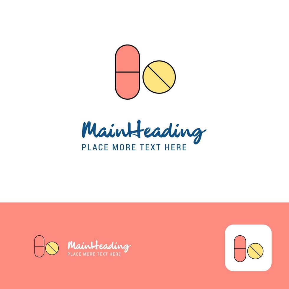 Creative Medicine Logo Design Flat color Logo place for Tagline Vector Illustration