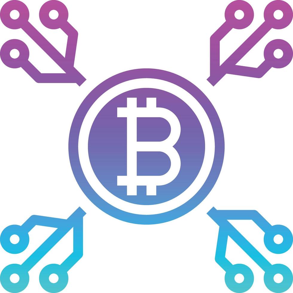 cryptocurrency investment digital bitcoin pocket - gradient solid icon vector