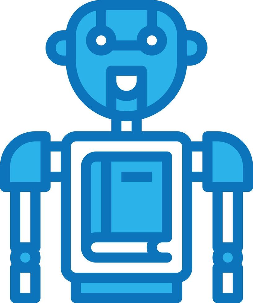 library robot ai artificial intelligence - blue icon vector