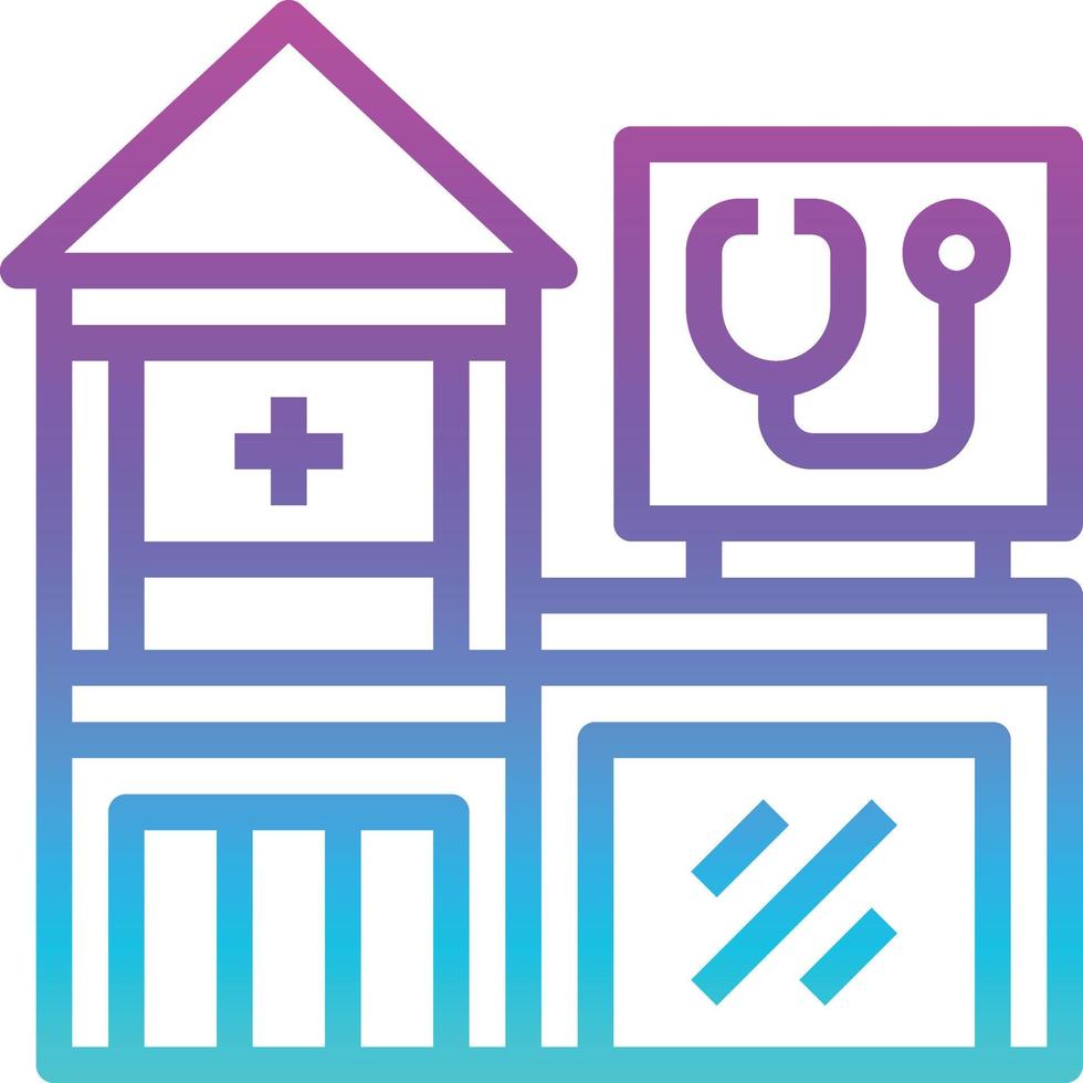 clinic dentist pharmacy doctor building - gradient icon vector