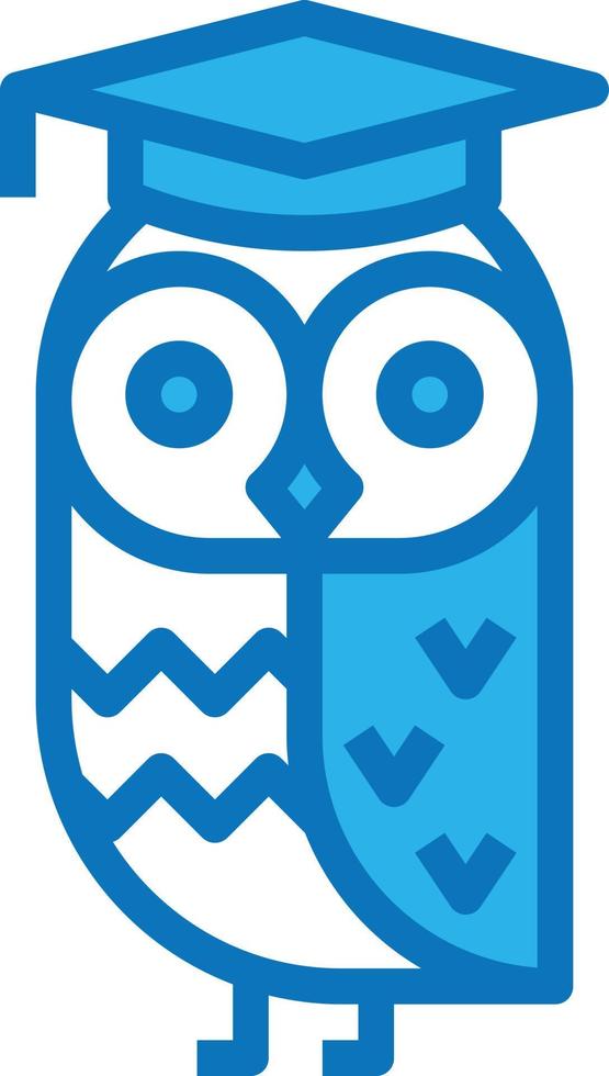 knowledge education owl animal creative - blue icon vector