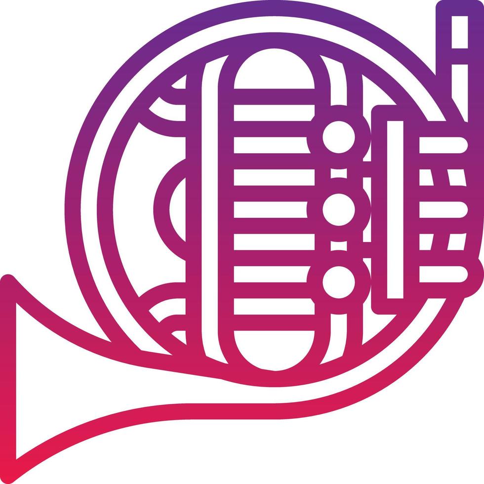 french horn music musical instrument - gradient icon vector