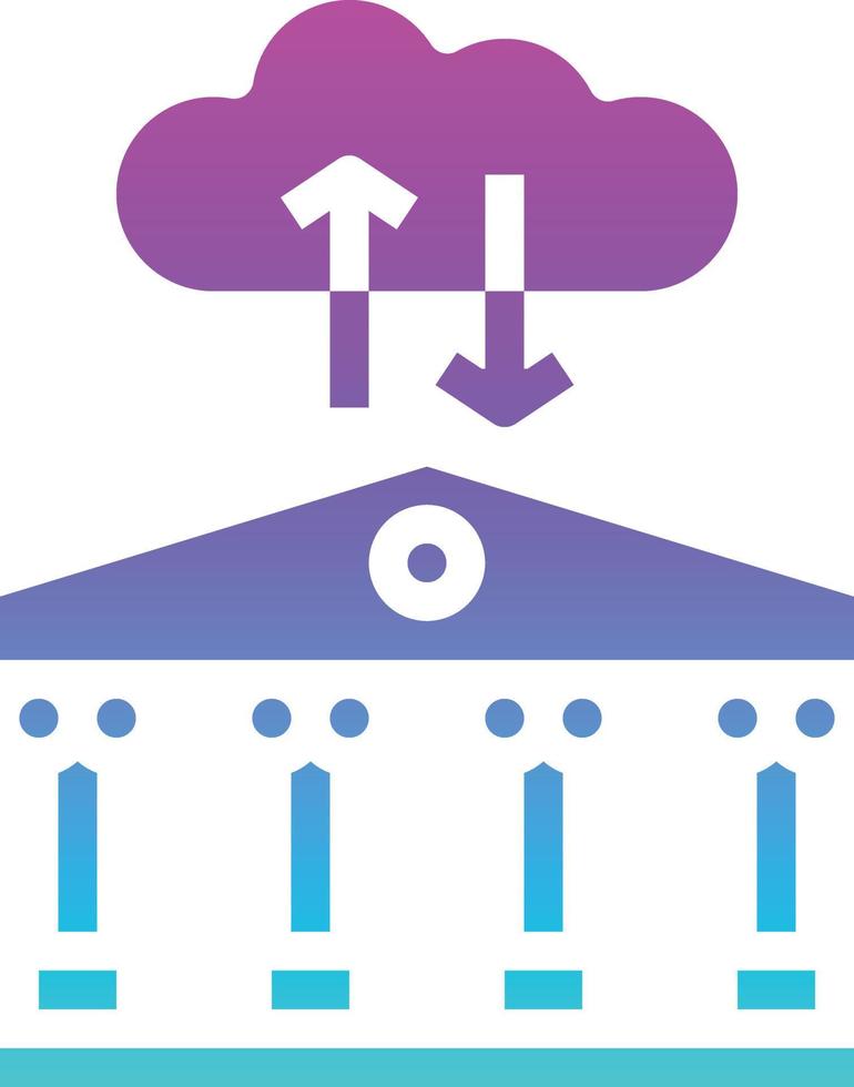 cloud banking online server sync banking - solid gradient icon vector