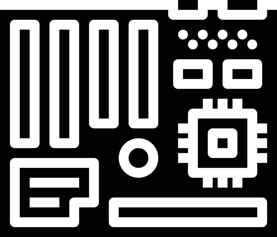 mainboard cpu slots computer accessory - solid icon vector