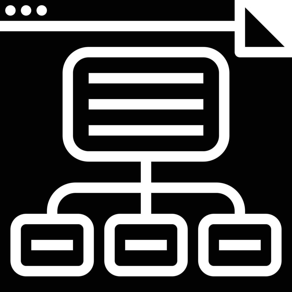 sitemap chart website organization seo - solid icon vector