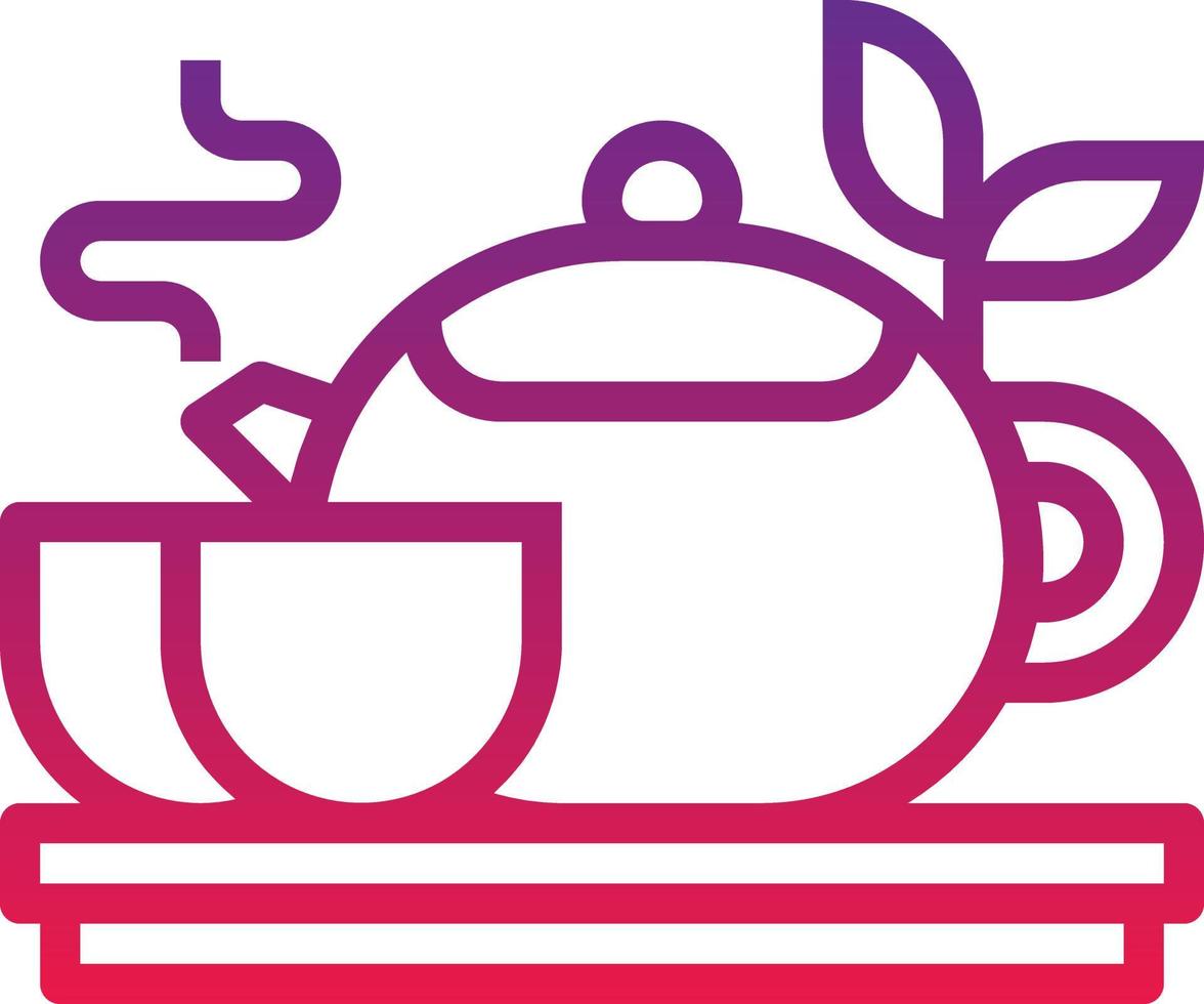 bebida de té a base de hierbas bebida caliente - icono de degradado vector