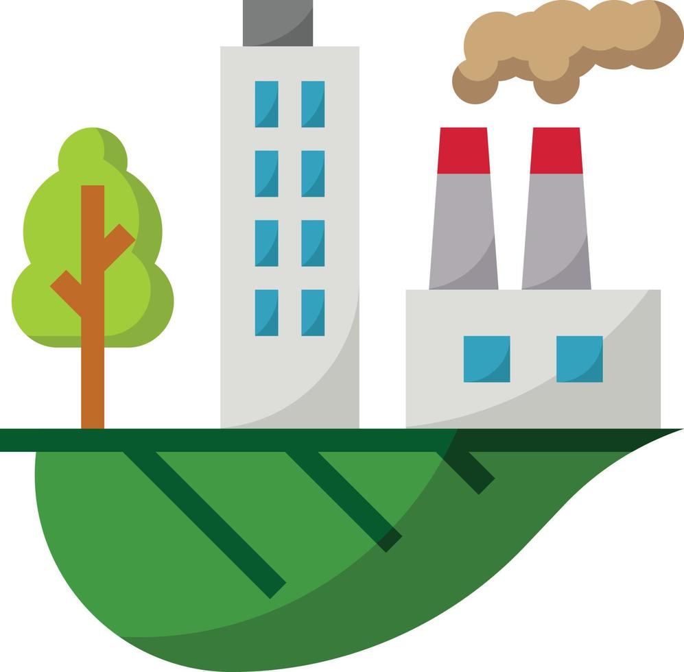 town ecology city wolrd save - flat icon vector