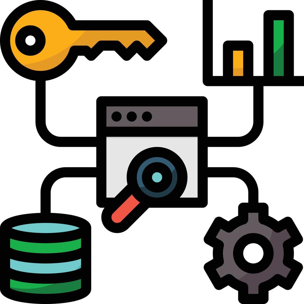 tools optimization development website seo - filled outline icon vector