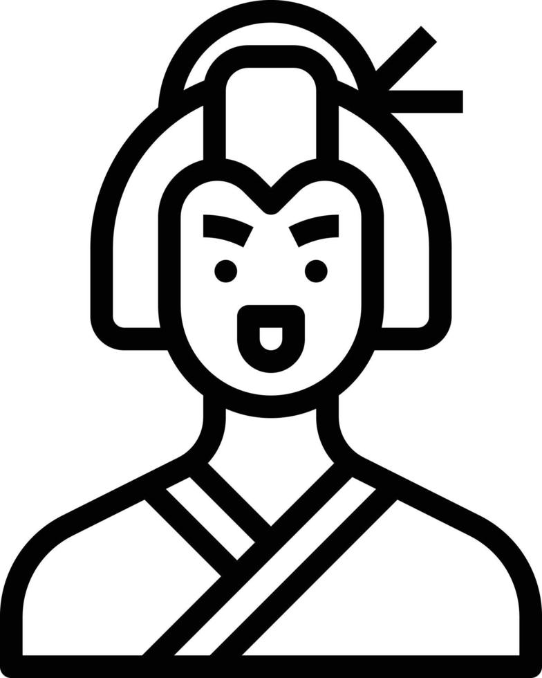 geisha girl woman avatar japan - outline icon vector