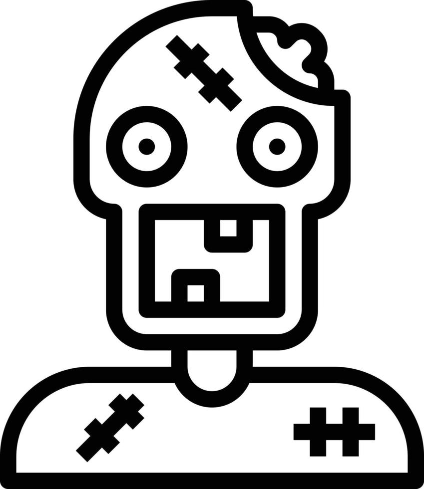 zombie ghost undead corpse halloween - outline icon vector