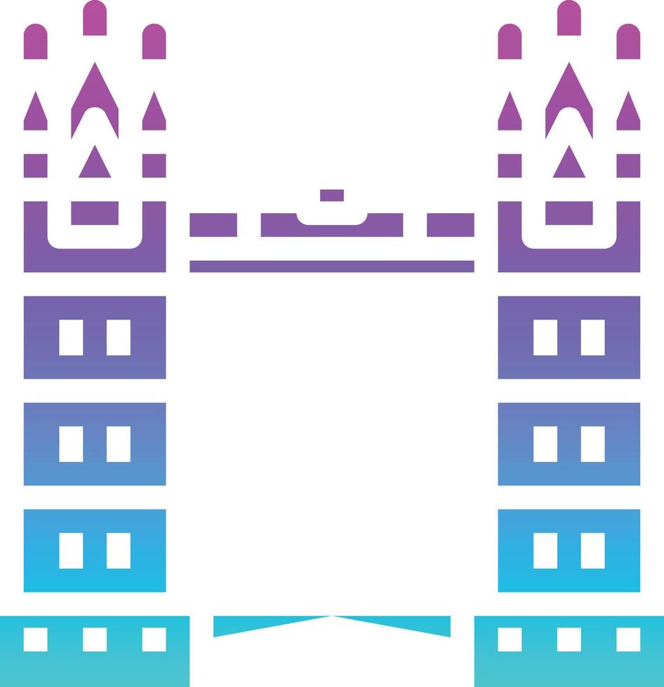 london bridge landmark england building - solid gradient icon vector