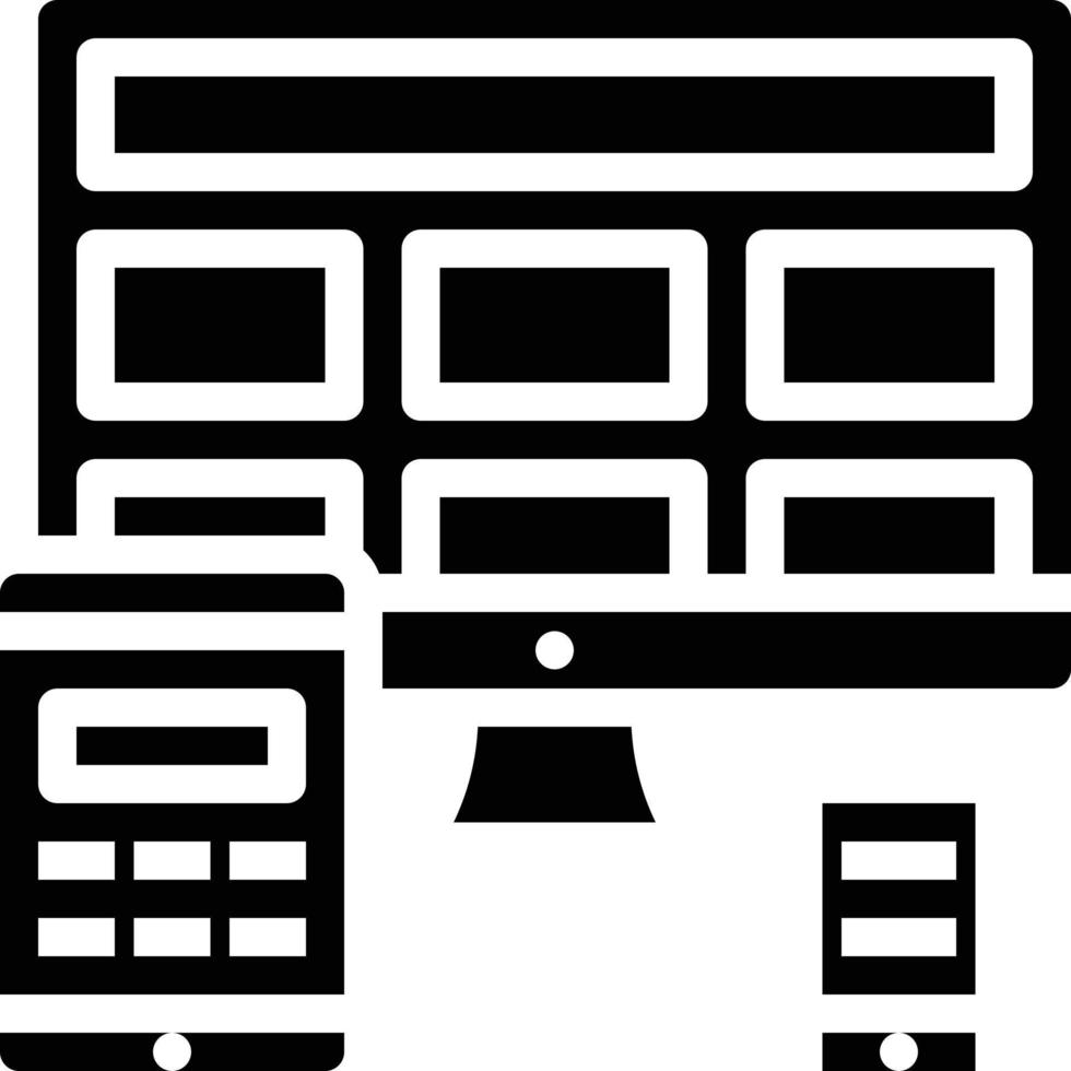 responsive design multiple platform seo - solid icon vector