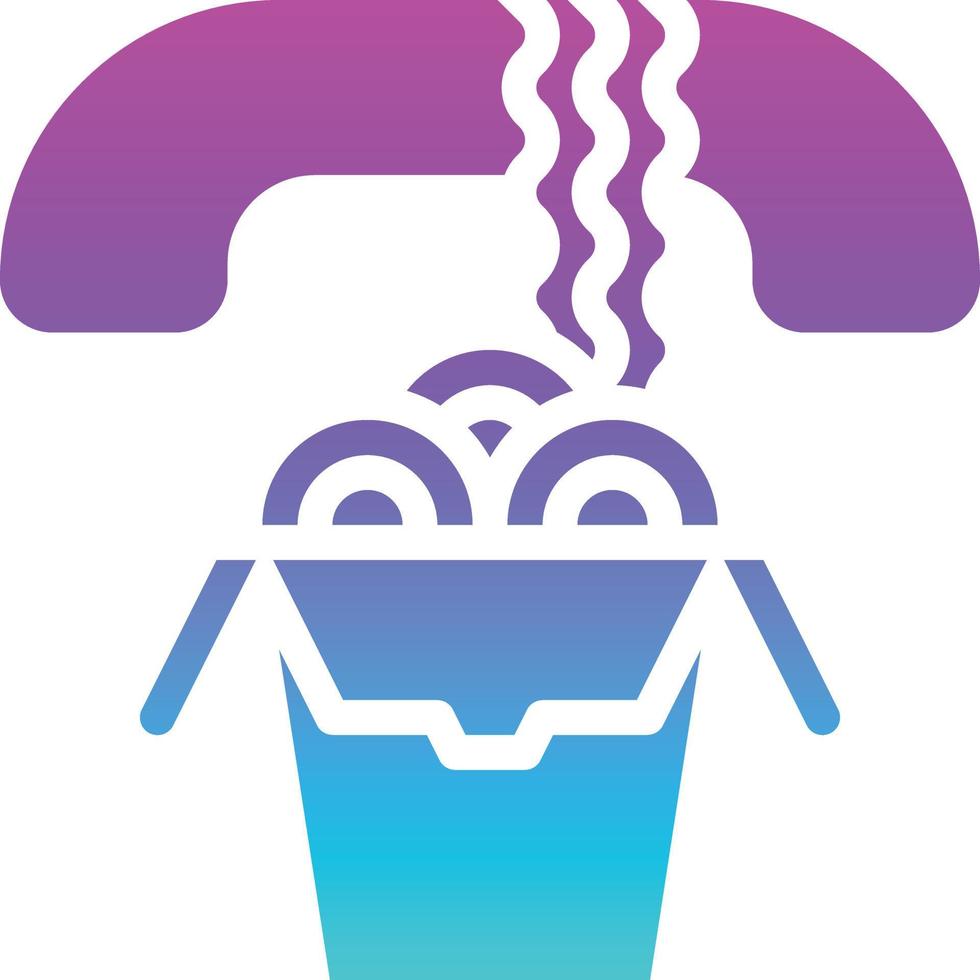 noodle service call food delivery - solid gradient icon vector