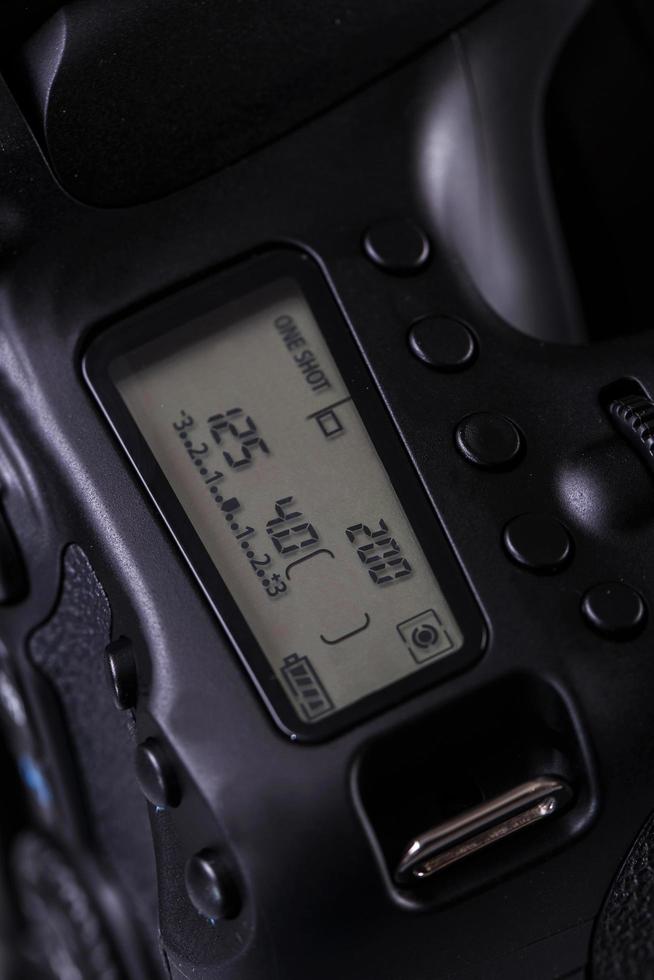 Close up of DSLR camera photo