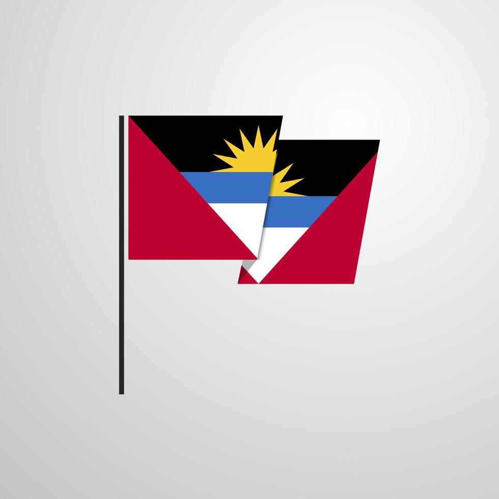 vector de diseño de bandera ondeante de antigua y barbuda