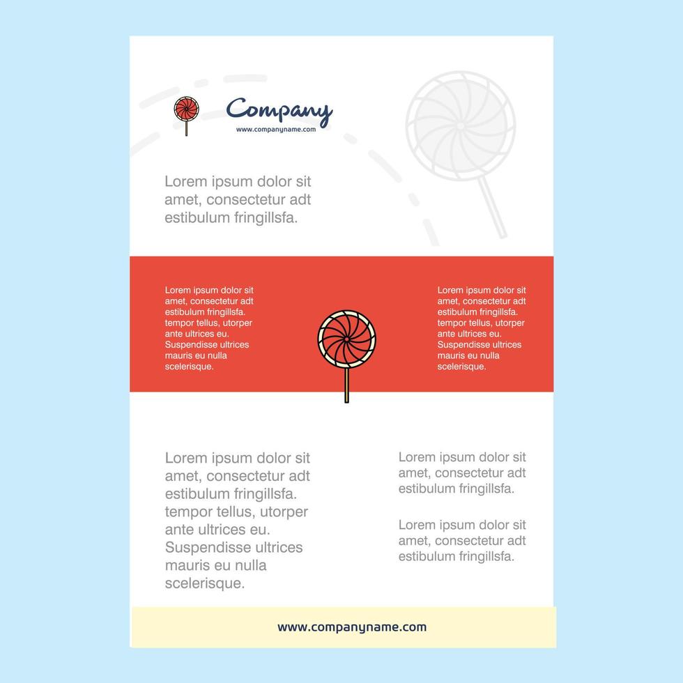 Template layout for Lollypop comany profile annual report presentations leaflet Brochure Vector Background