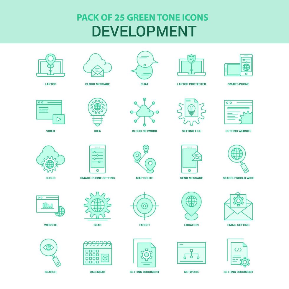 25 Green Development Icon set vector