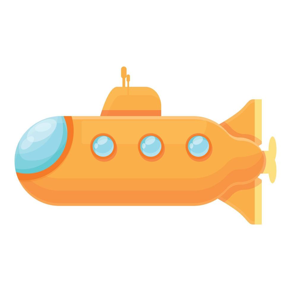 Yellow submarine icon, cartoon style vector