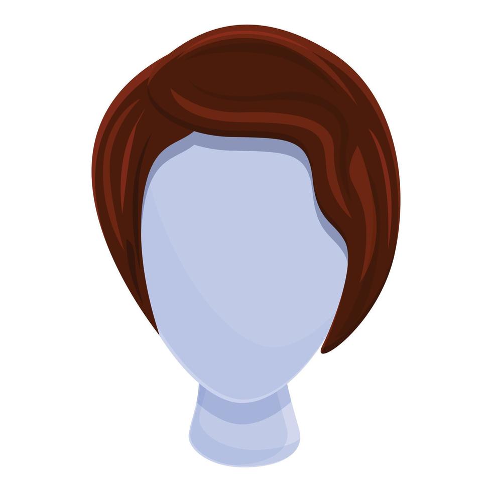 Woman wig icon, cartoon style vector