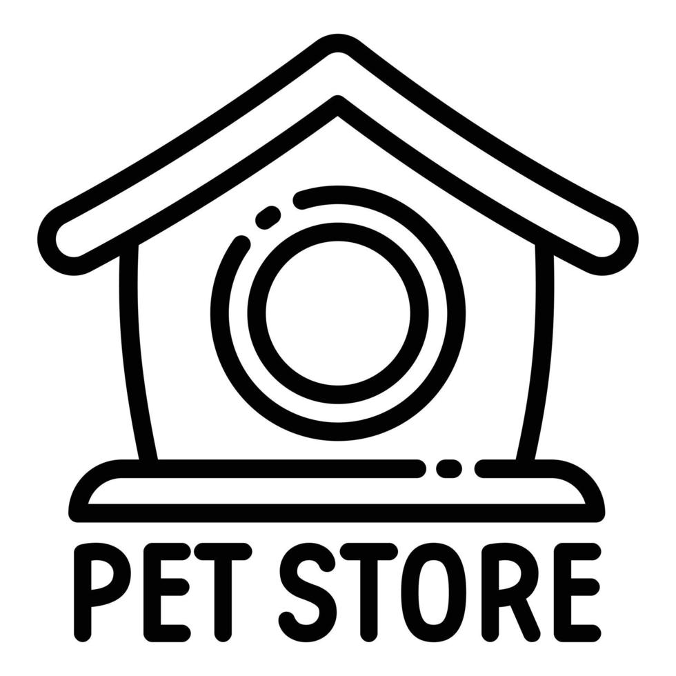 Pet store house logo, outline style vector