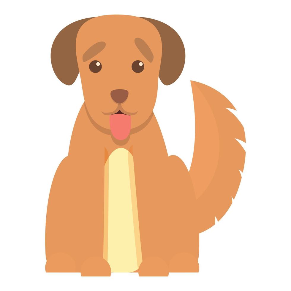 Playful dog happy icon, cartoon style vector