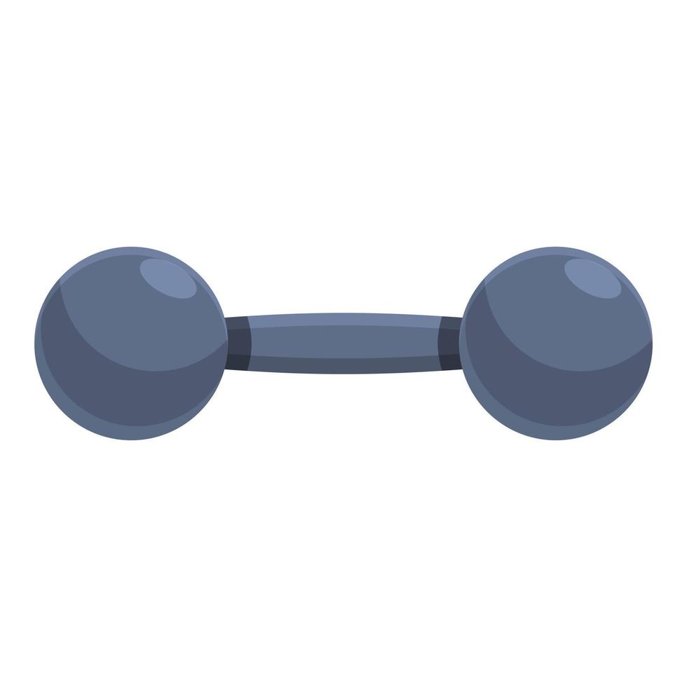 Metal dumbbell icon, cartoon style vector