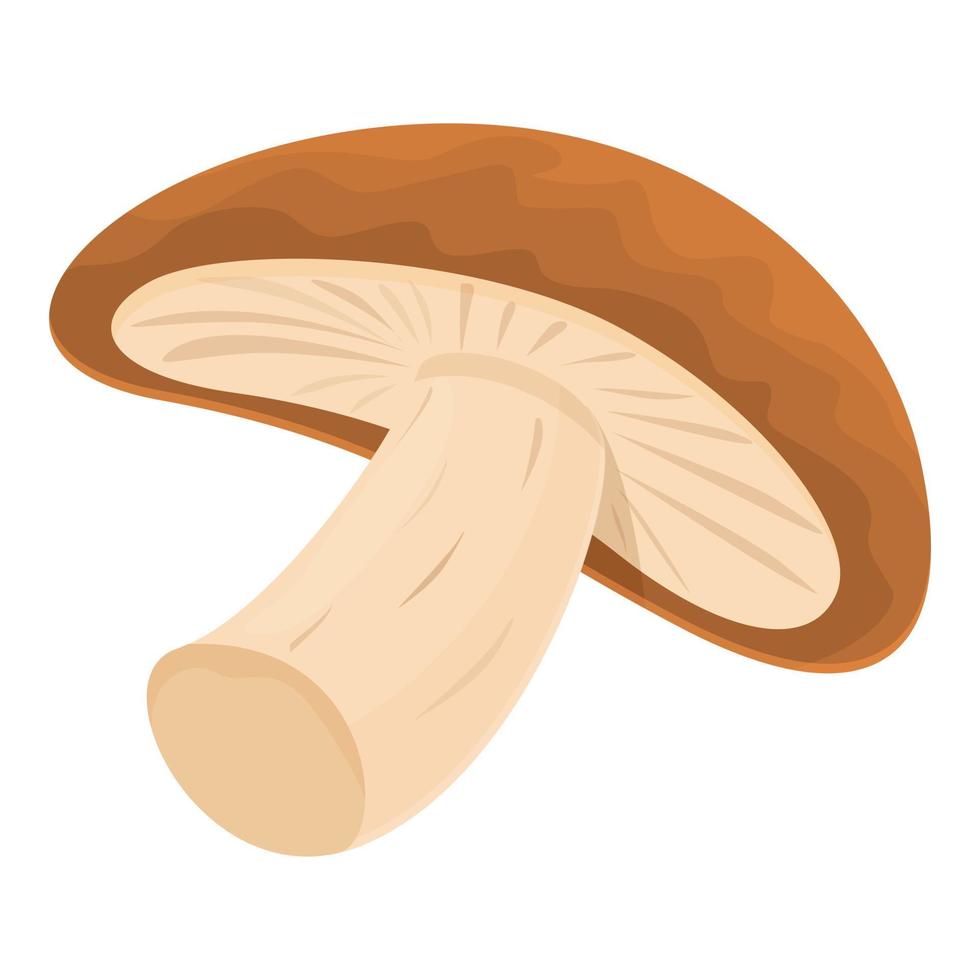 Autumn mushroom icon cartoon vector. Shiitake food vector