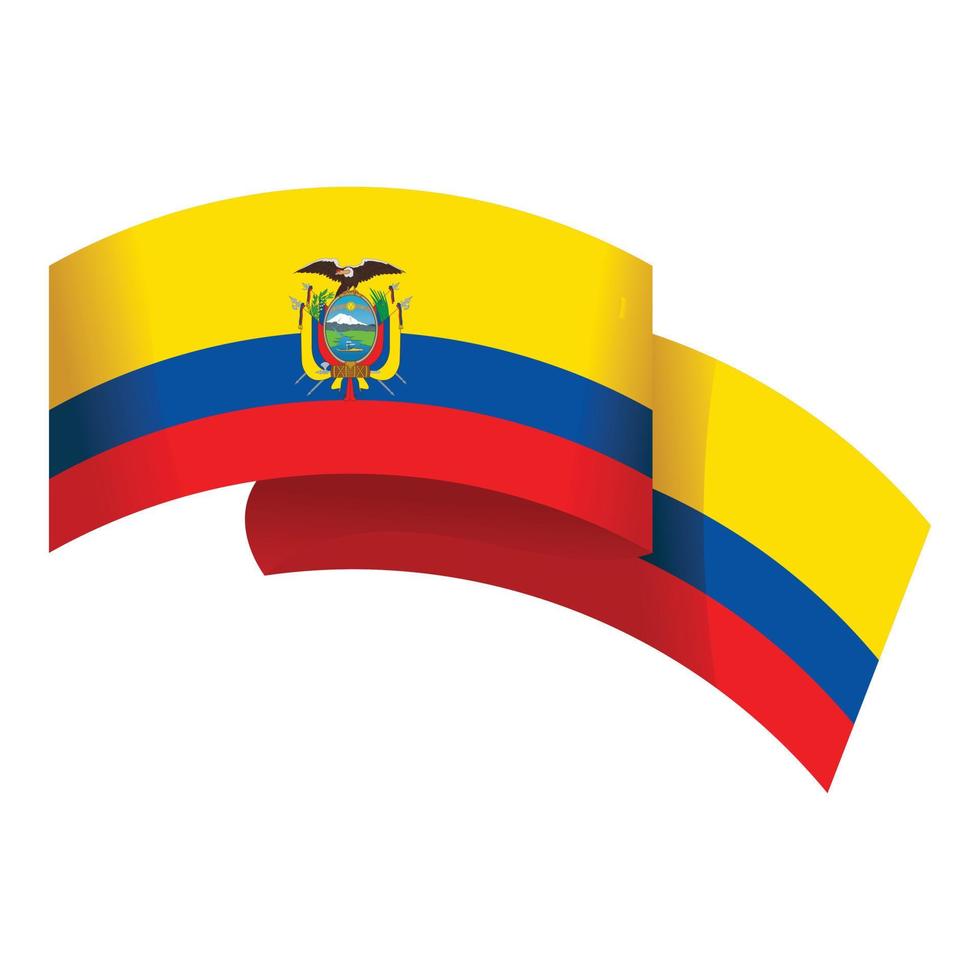 Pinte el vector de dibujos animados del icono de la bandera de Ecuador. cultura de viaje