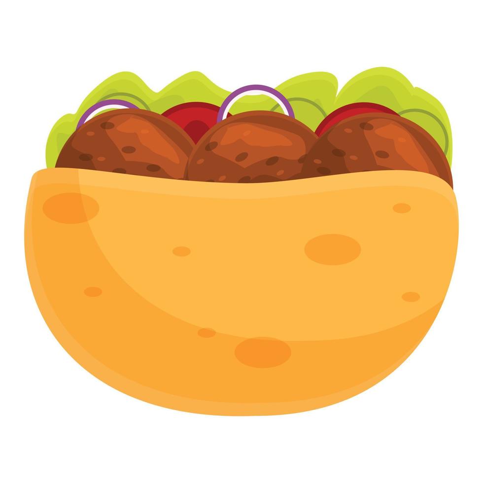 Falafel icon, cartoon style vector