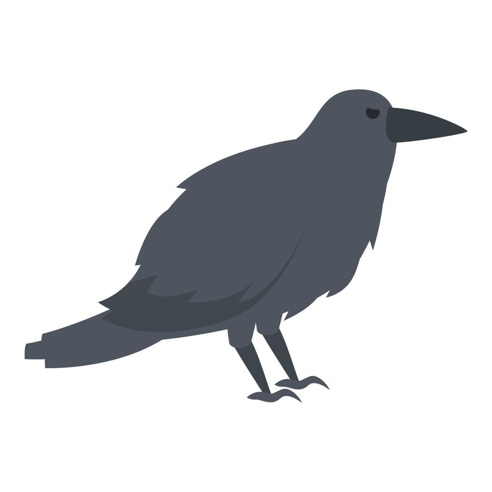 Old crow icon cartoon vector. Raven bird vector