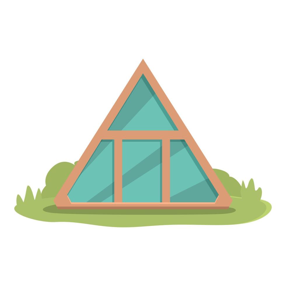 Pirámide glamping icono vector de dibujos animados. tienda de campaña