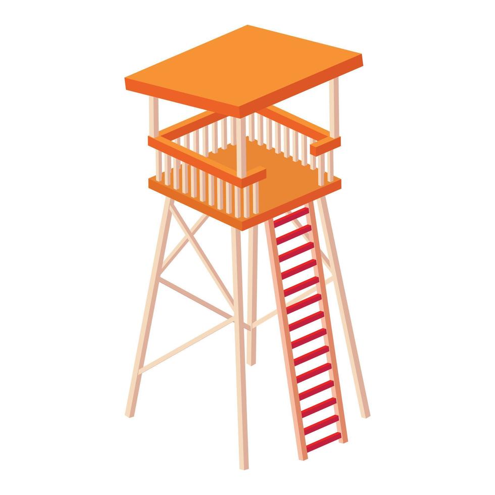 Lifeguard tower icon, isometric style vector