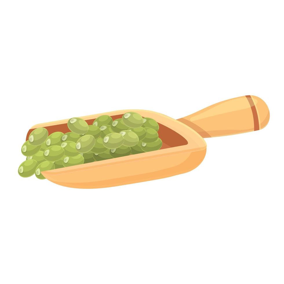 Raw lentil icon cartoon vector. Bowl bean vegetable vector