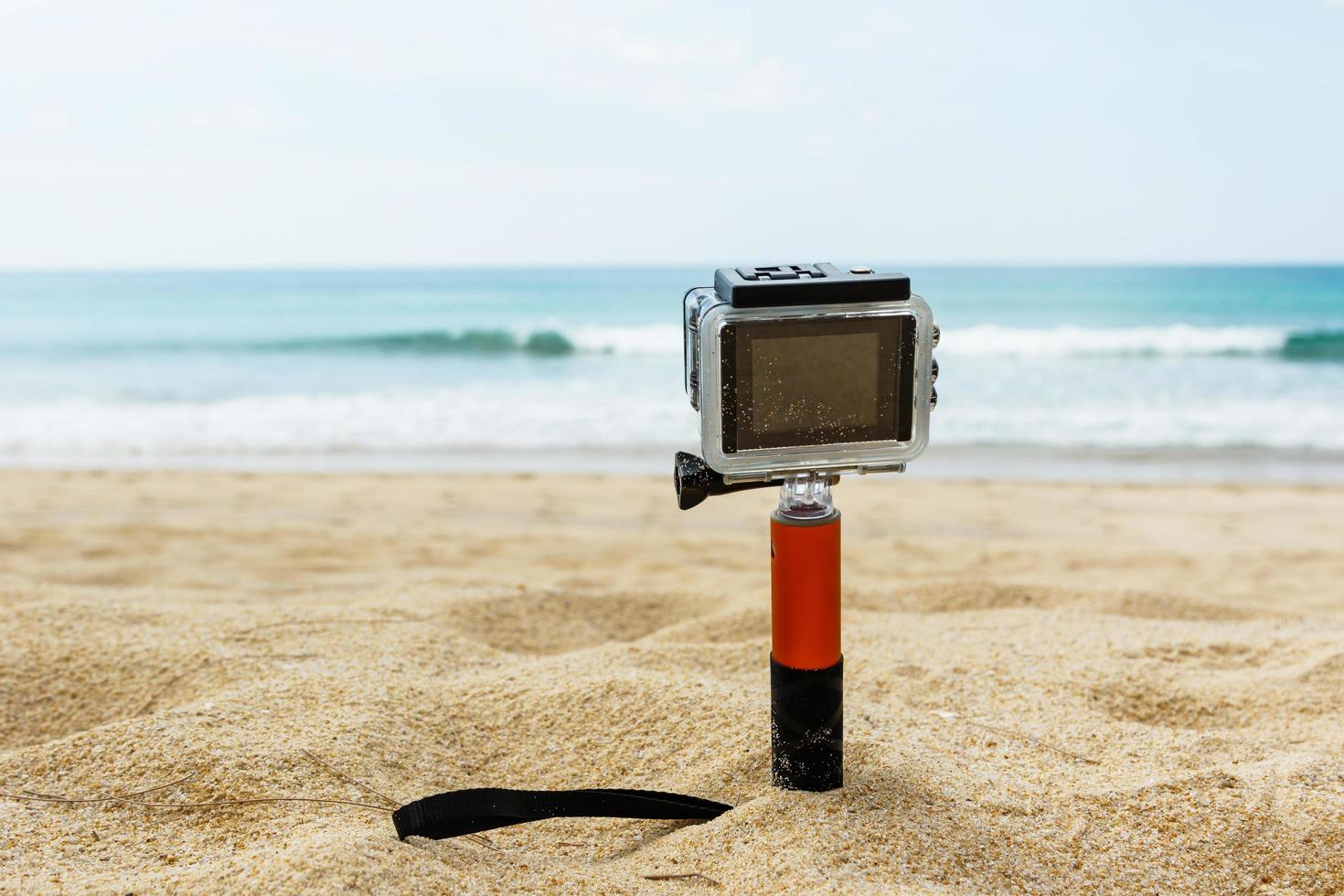 Action camera on the beach photo