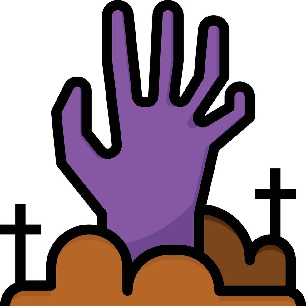 hand ghost zombie corpse halloween - filled outline icon vector