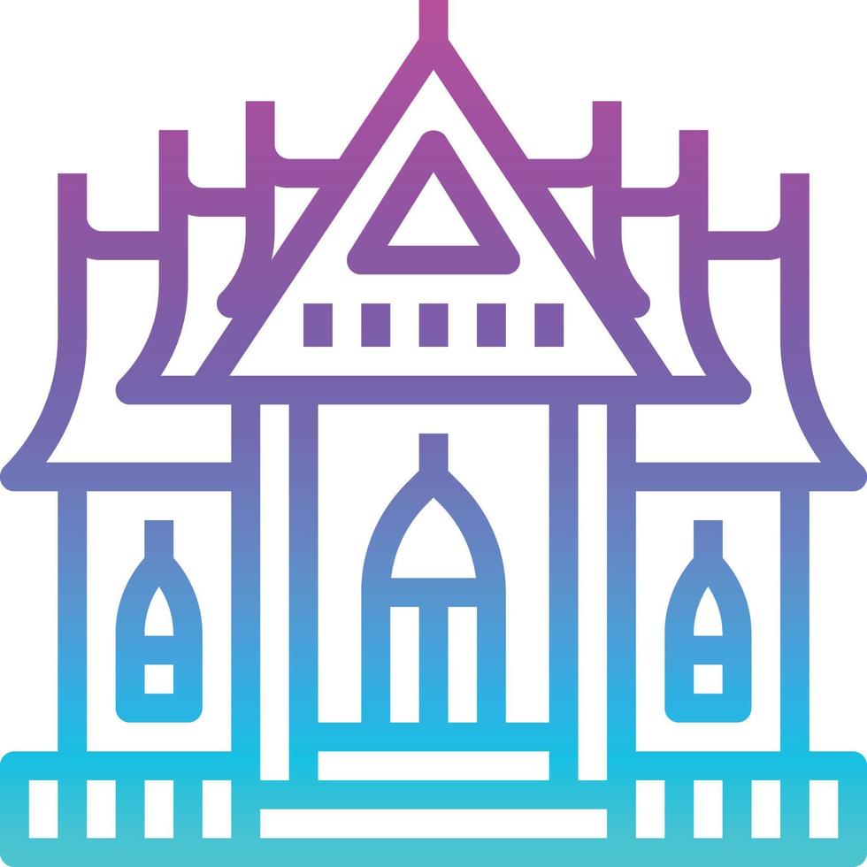 temple religious monk thailand building - gradient icon vector