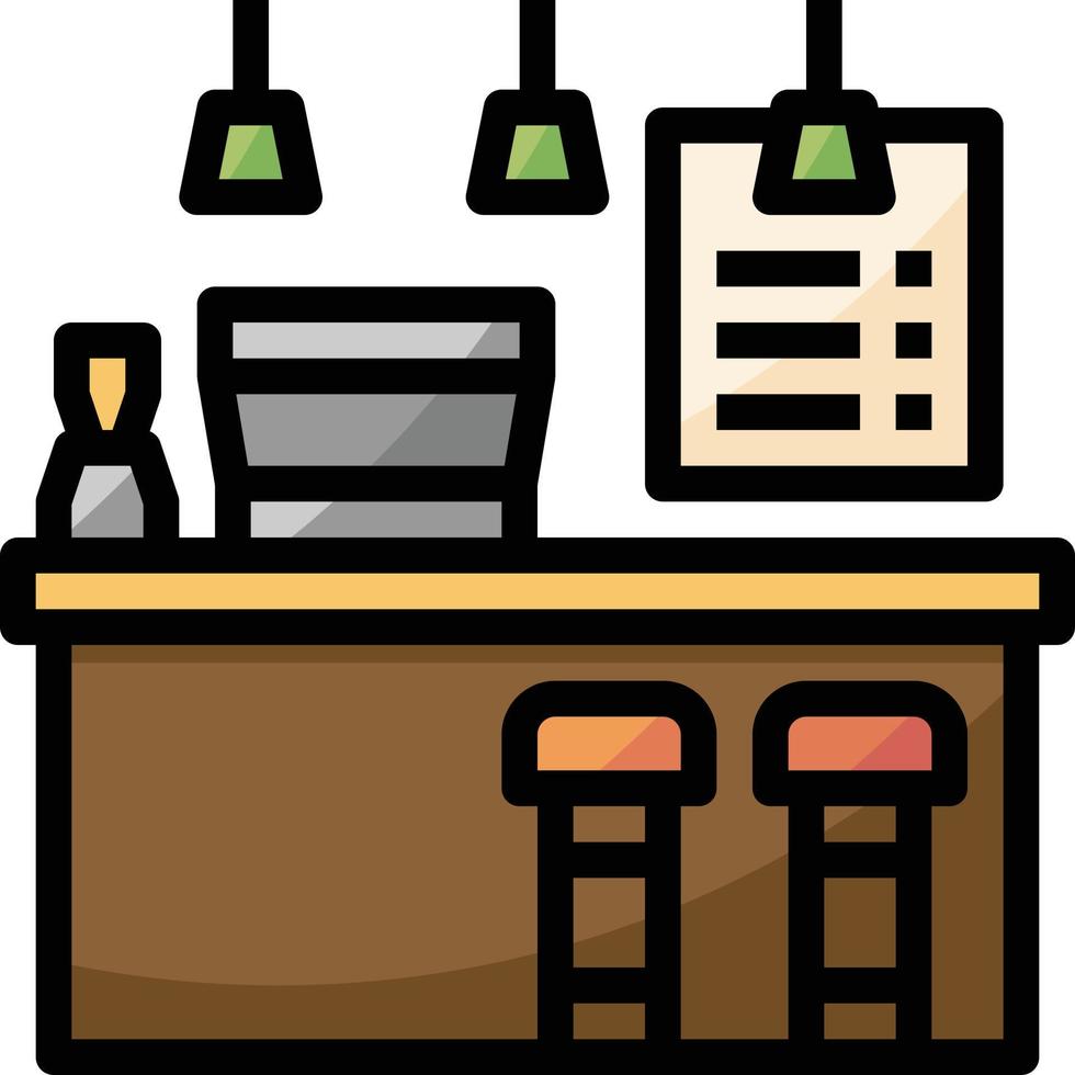 menú de restaurante bar café café - icono de contorno lleno vector