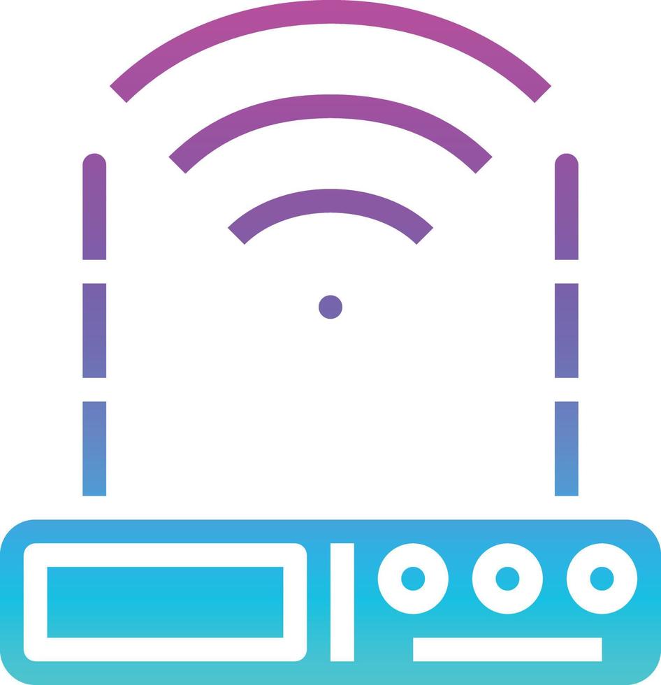 router wireless wifi computer accessory - gradient solid icon vector