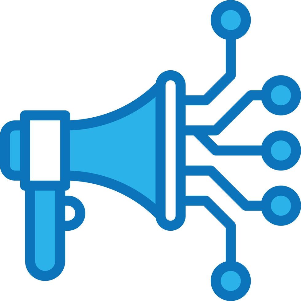 marketing promotion ai artificial intelligence - blue icon vector