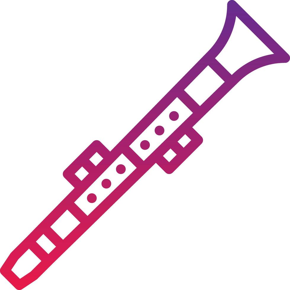 clarinet music musical instrument - gradient icon vector