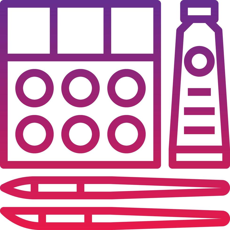 watercolor paintbrush creative palette - gradient icon vector
