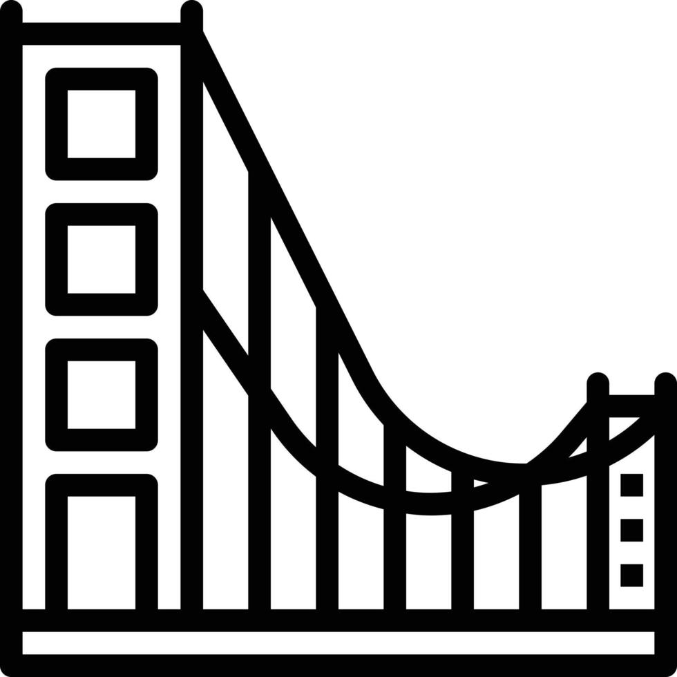 golden gate bridge san francisco california landmark - outline icon vector