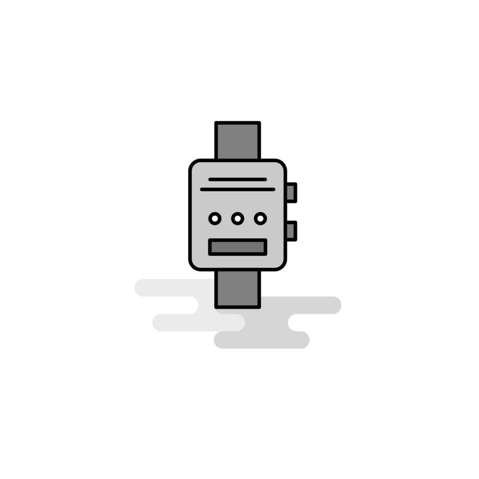 Watch Web Icon Flat Line Filled Gray Icon Vector