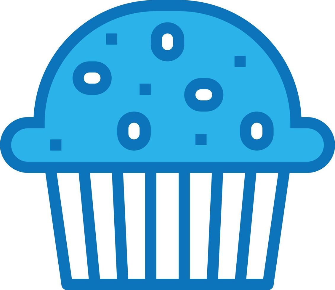 muffin dessert cafe restaurant - blue icon vector