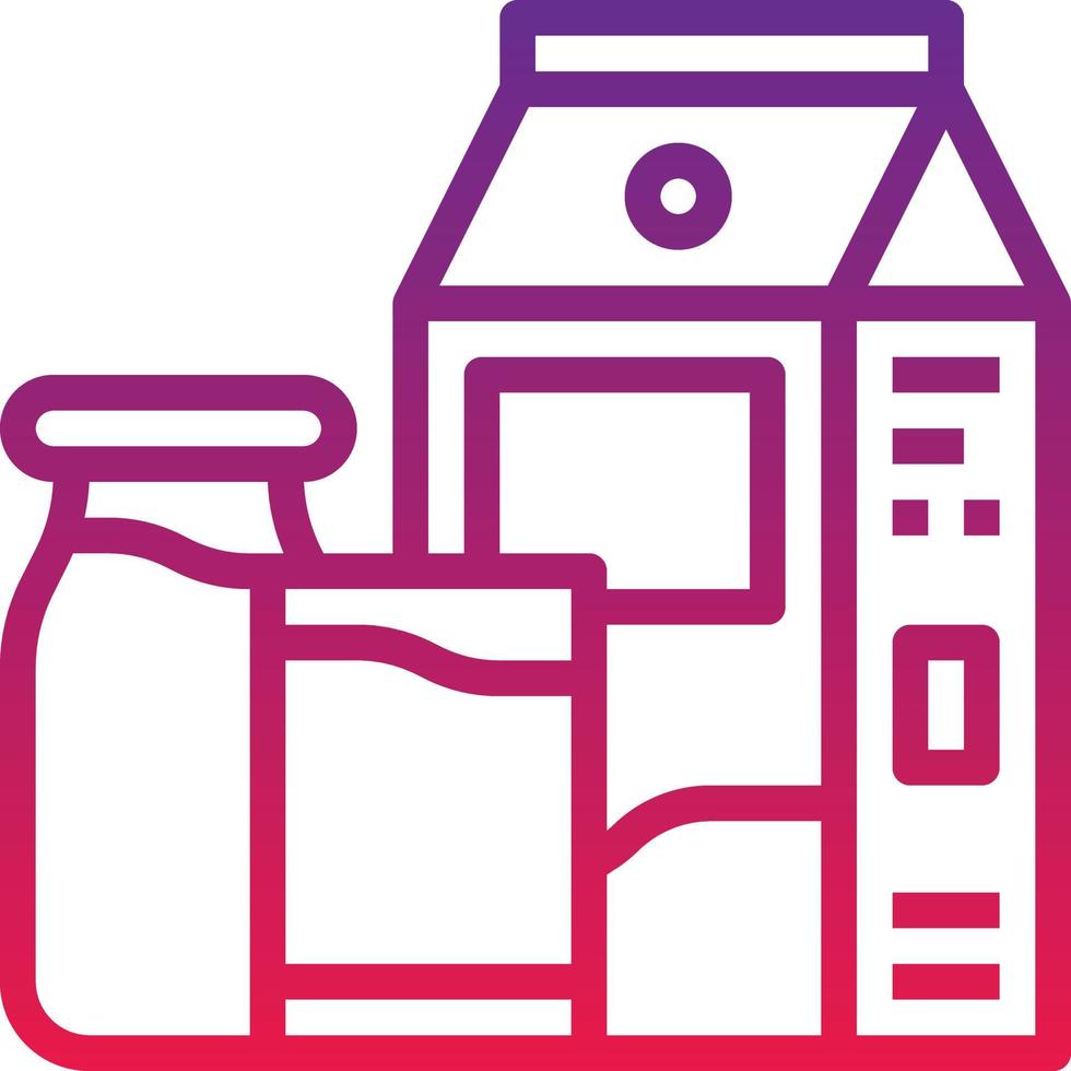 milk cafe restaurant bottle - gradient icon vector