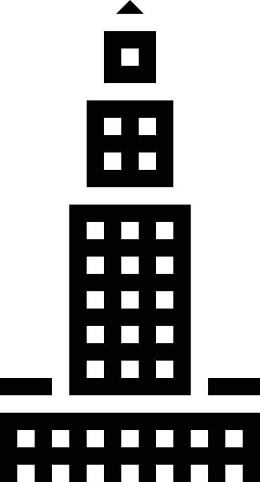 tower hotel skyscraper town building - solid icon vector