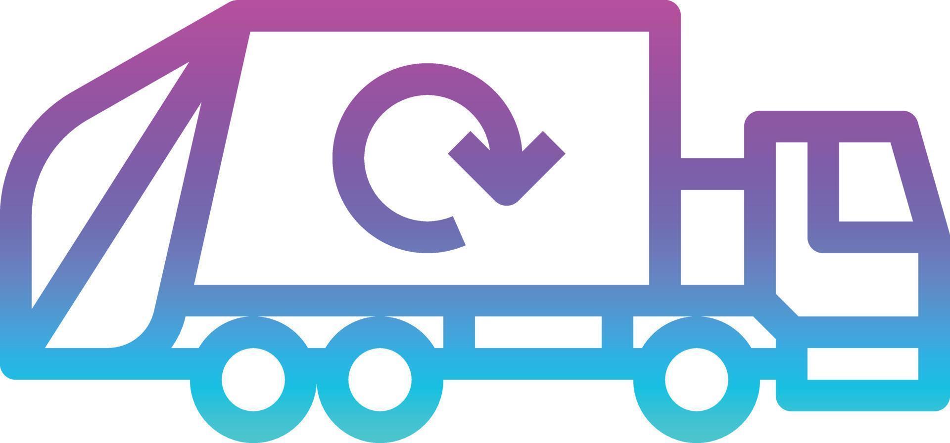 recycle truck trash waste ecology - gradient icon vector