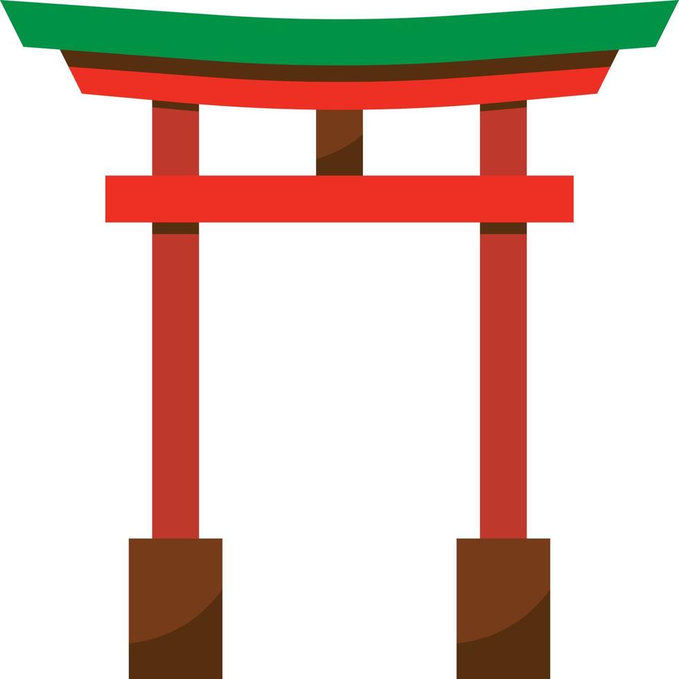 torii gate temple japan japaneses - flat icon vector